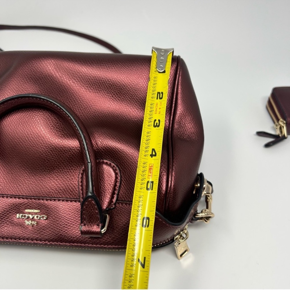 💗Coach Burgandy Leather Satchel with Adjustable Strap and small wallet 💗 - Picture 11 of 11